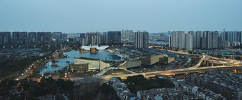 夜晚的大城市 aerial view