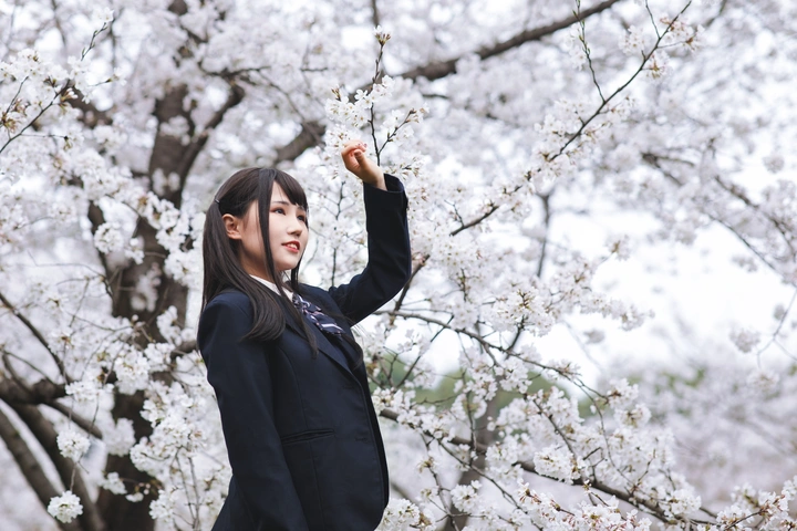 杉宝樱花JK制服昼与夜