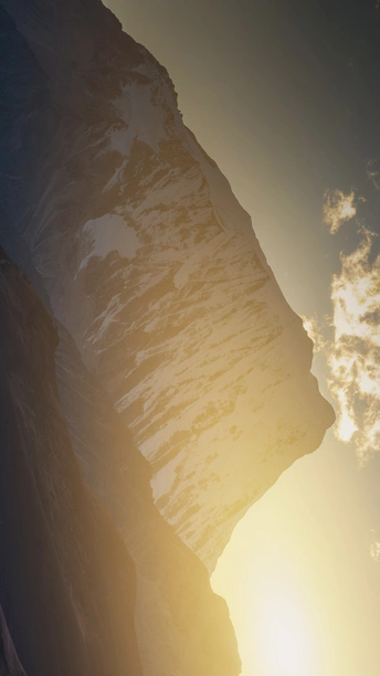 夕阳西下 山背后