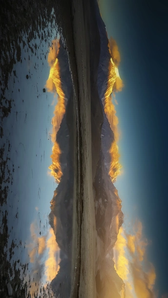 水中的天空和云朵的倒影