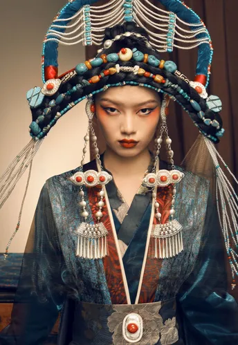 一位穿着传统服装的女性