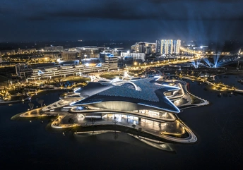 夜晚的城市 aerial view