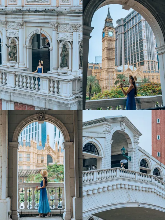 中间有一栋建筑物的照片拼贴