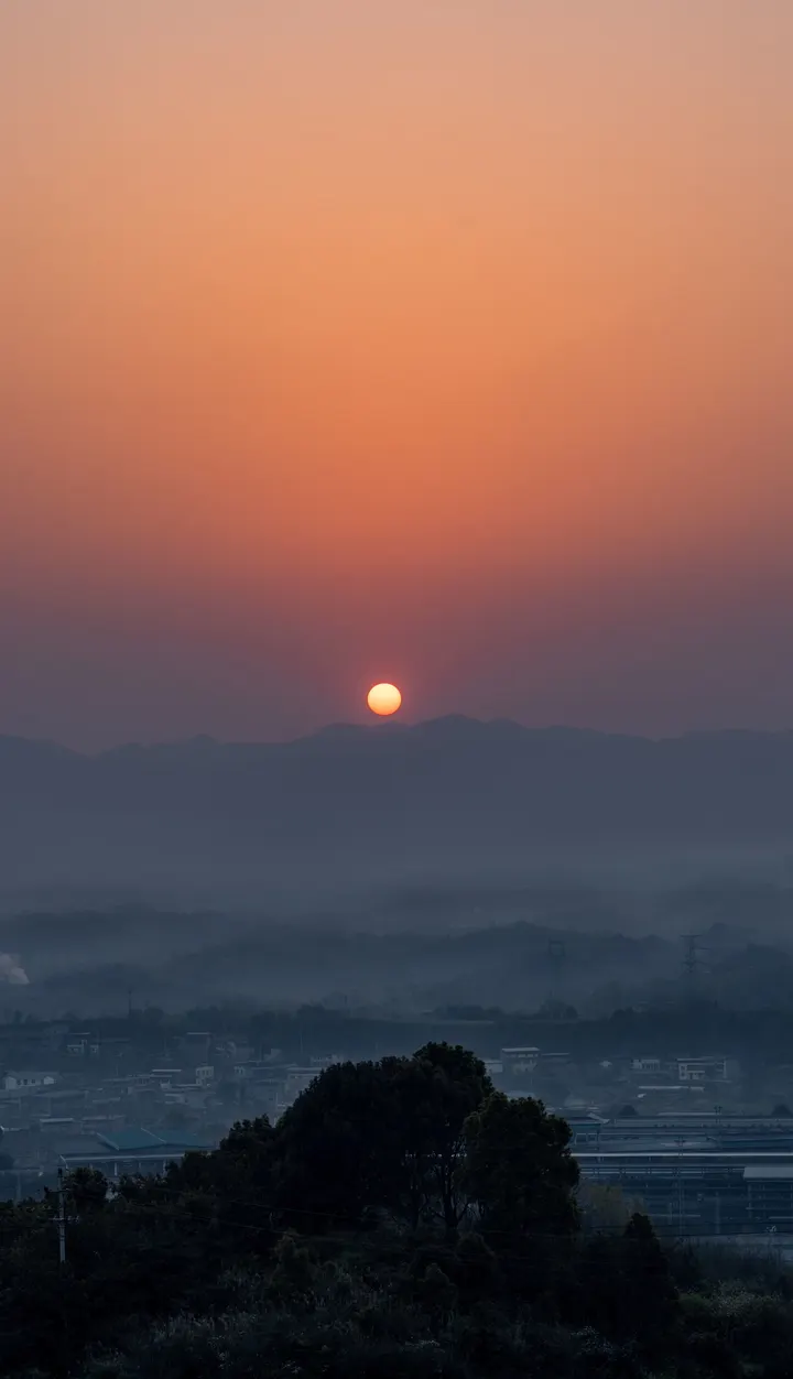 落日归山海