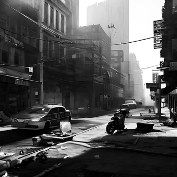 一条街道 有汽车、摩托车和建筑物。