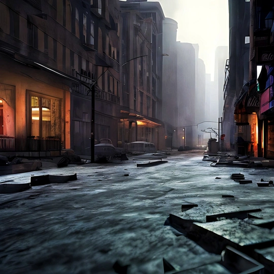 夜晚的城市街道 背景是建筑物