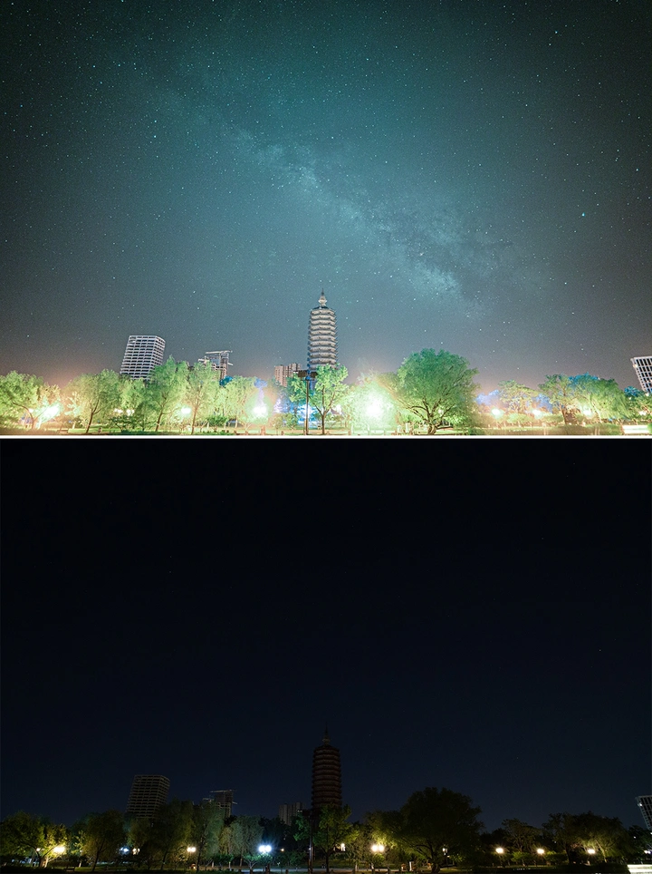 被光污染掩盖的美丽星空-燃灯塔