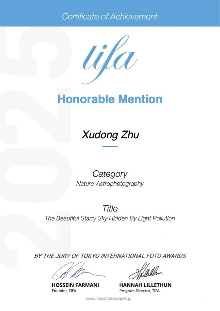 东京国际摄影奖拿了个荣誉奖