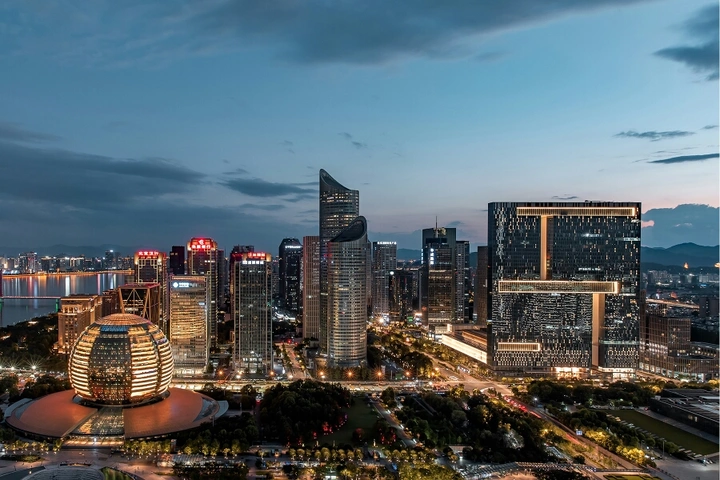杭州城市阳台夜景