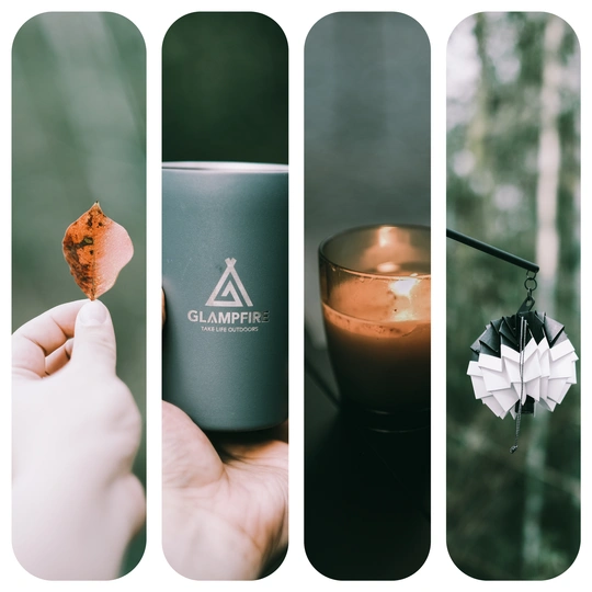 一个人手里拿着一杯有叶子的茶和一支蜡烛