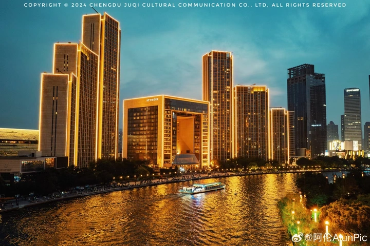 天津海河夜景航拍混剪