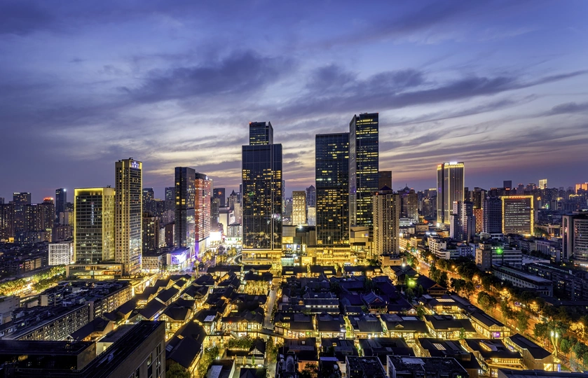 城市夜景 天际线为背景