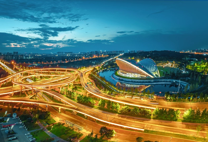 夜晚的大城市景象