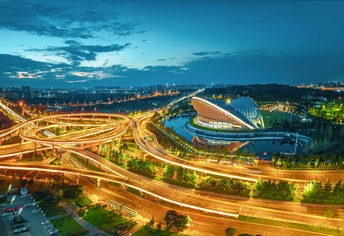 夜晚的大城市景象