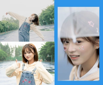 一个人和一个女孩的拼贴画