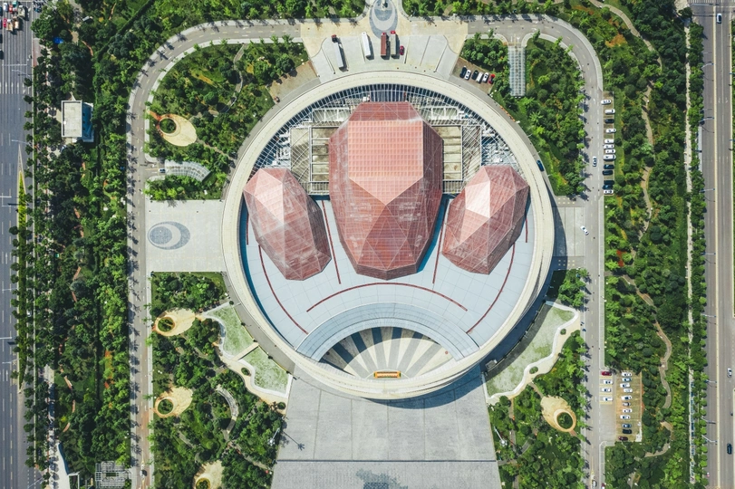 圆形建筑的航拍照片