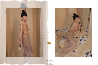 一位穿着<人名>设计的裙子的模特的图片