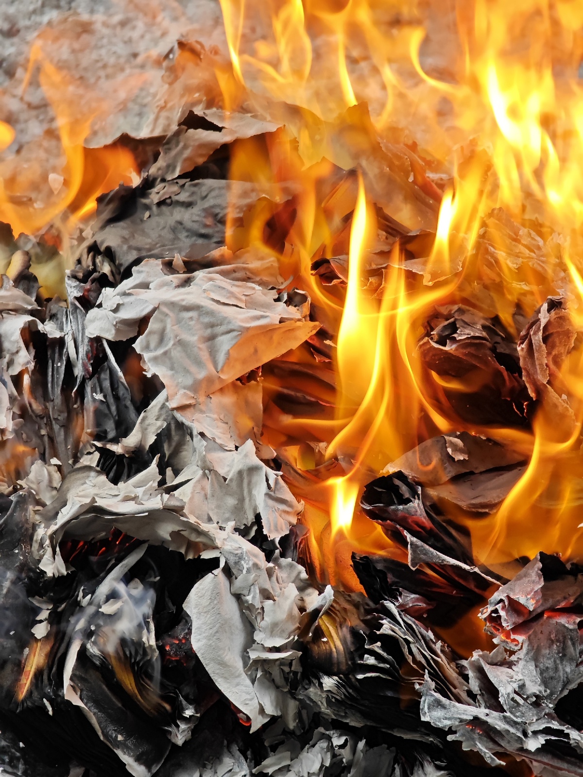 纸和木材正在燃烧