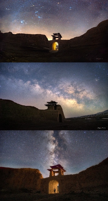 夜晚的房屋照片 天空中星星