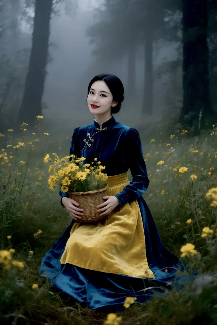 美人采花图