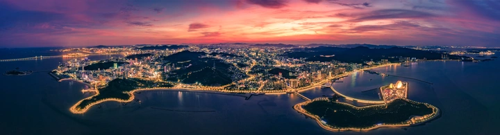 当珠海的夜，遇上梦幻的晚霞