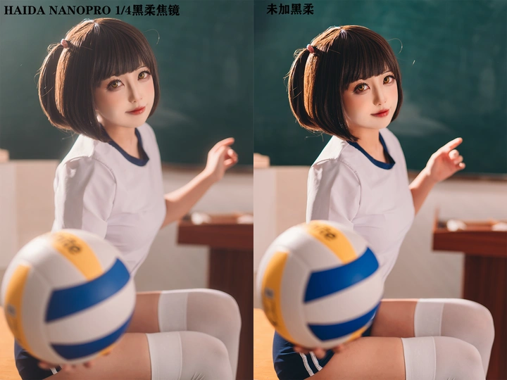 制服少女在教室里打排球