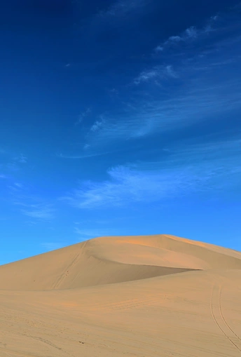 沙漠中 蓝天下的沙丘