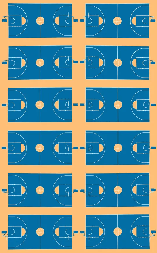 蓝色汽车在黄色背景上的图案