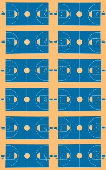 蓝色汽车在黄色背景上的图案