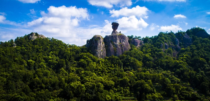 无人机镜头下的五龙山公园