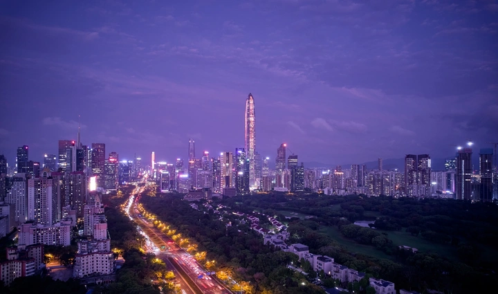 城市风光深圳夜景高楼建筑