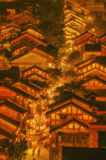 夜晚的城市灯光