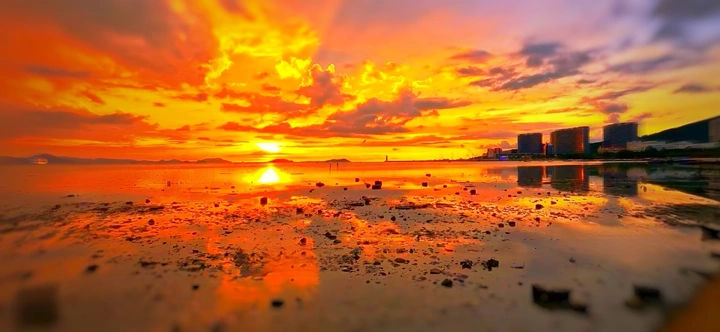 夕照大东海