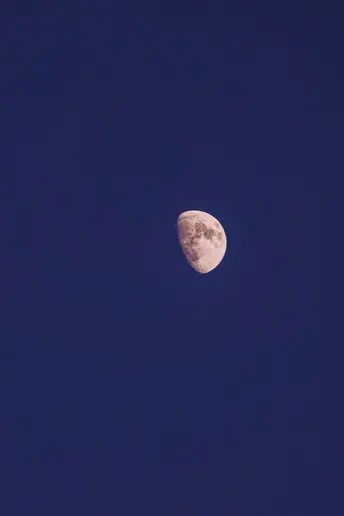 明亮的满月照耀在晴朗的夜空中