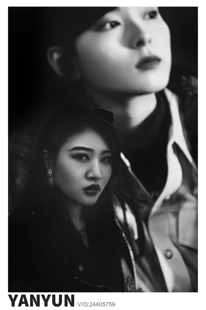 黑白人像